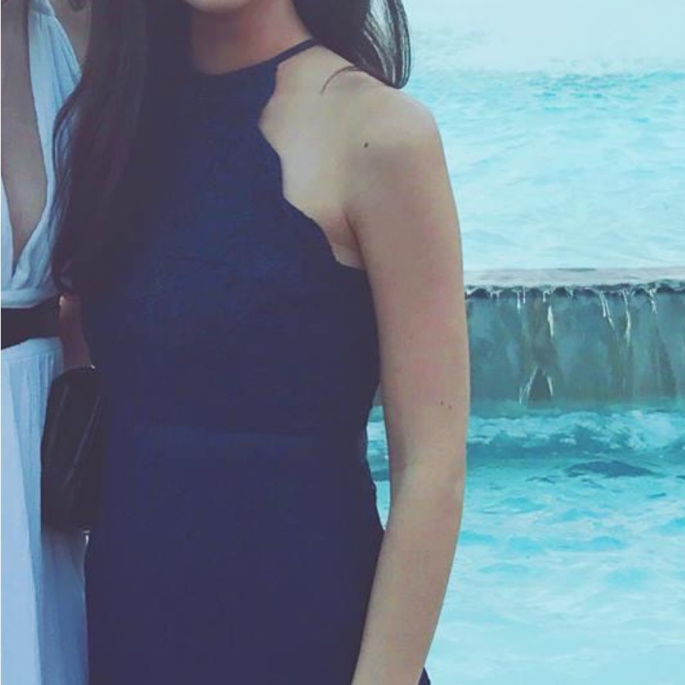 Lulus Navy Lace Gown